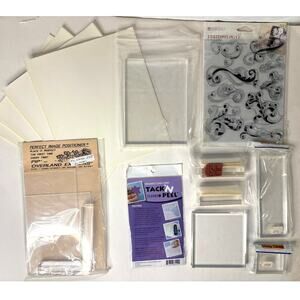 NEW Cling Stamp Acrylic Mount Lot & Supplies Scrapbooking Cardmaking Stamps